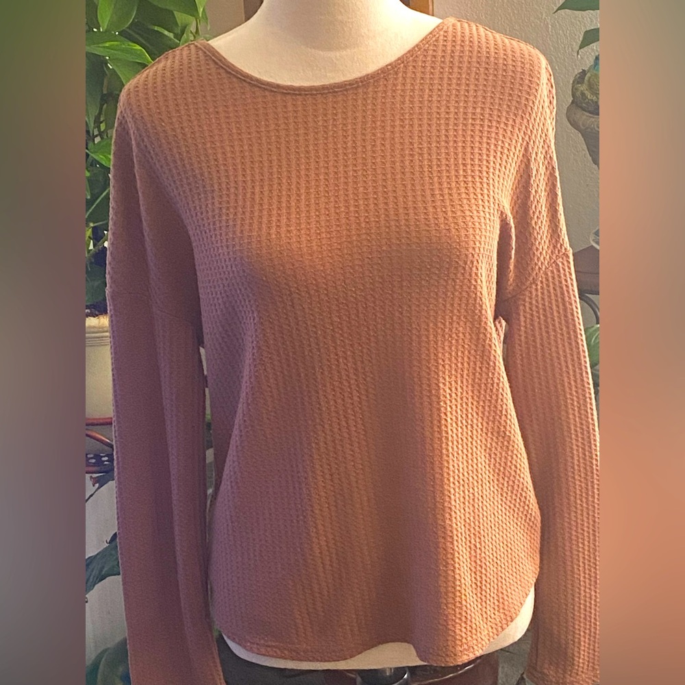 Shein women waffle top long sleeves size large